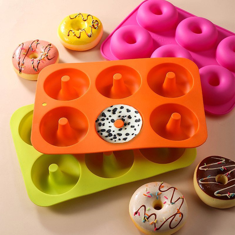실리콘 도넛 곰팡이 - 논스틱 실리콘 도넛 팬 세트, 그냥 팝! 내열성, 완벽한 도넛 케이크 쿠키 베이글, BPA 무료, 식기 세척기 안전